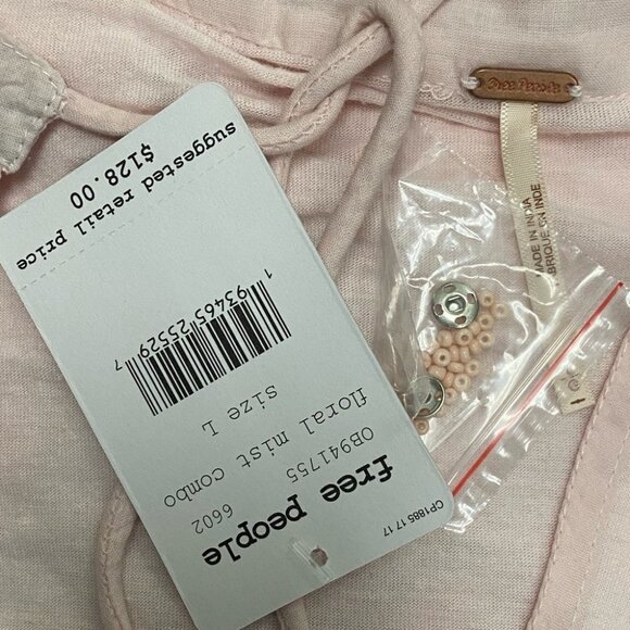 NWT Free People Mix It Up Pink Floral Tunic Revolve Size Large Dress NEW Boho - Picture 5 of 9